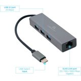 USB Hub GEMBIRD A-CMU3-LAN-01 Grey