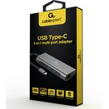 GEMBIRD A-CM-COMBO5-01 Multi-Port Adapter USB TYPE C 5IN1 LAN GIGABIT HUB USB 3.0