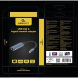 Gembird - USB Type-C Gigabit Netwerkadapter - Grijs - Metalen Behuizing