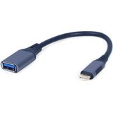 Gembird - USB-C naar OTG AF Adapter - Grijs - 0.15 m - USB 3.2 Gen 1