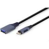 Gembird - USB-C naar OTG AF Adapter - Grijs - 0.15 m - USB 3.2 Gen 1