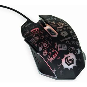 Gembird - MUS-6B-GRAFIX-01 - Optische Muis - Grafisch Ontwerp - RGB-achtergrondverlichting