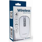 Gembird MUSW-4B-06-WS Muis - Zilver - Wit - Draadloos - Ergonomisch