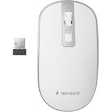 Gembird MUSW-4B-06-WS Muis - Zilver - Wit - Draadloos - Ergonomisch