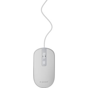 Gembird MUS-4B-06-WS Muis - Zilver - Wit - Bedraad - USB