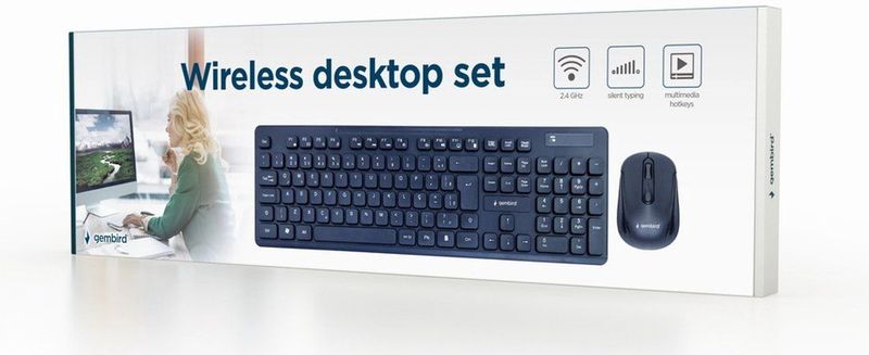 GEMBIRD - Draadloze Desktopset - Zwart - DE-lay-out