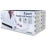 Gembird - Gigabit Ethernet Switch - 8 Poorten - Wit