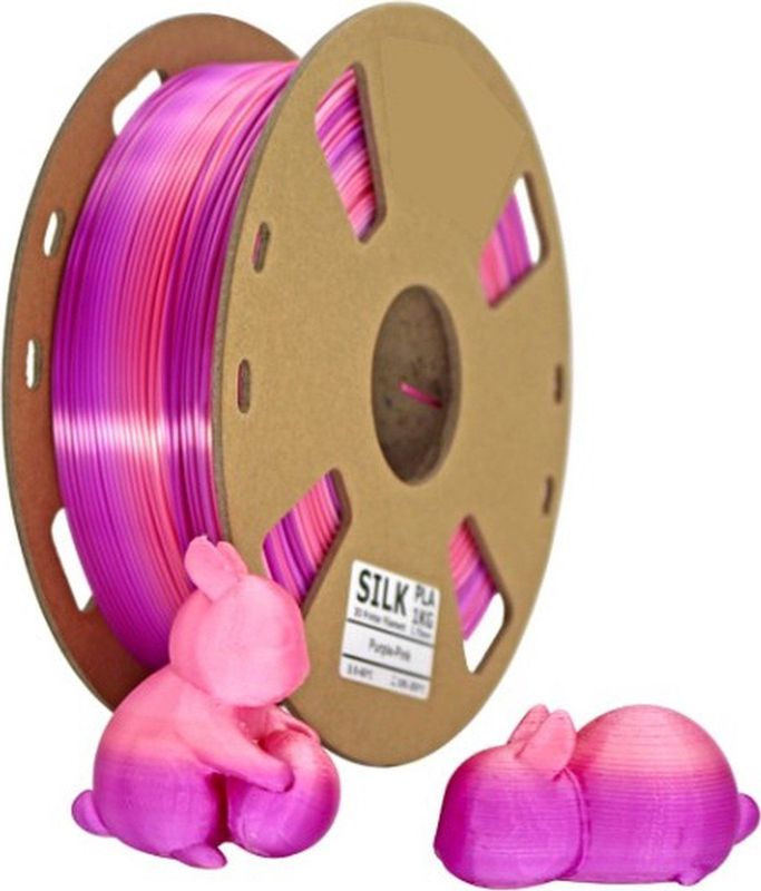 Gembird - PLA Silk Rainbow - 3D Printer Filament 2 kleurig  - Rood en Paars - 1.75 mm - 1 kg