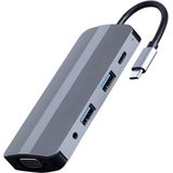 Gembird - A-CM-COMBO8-02 - Docking Station - Zilver - USB-C - 8 Havens