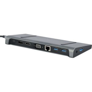 Gembird - A-CM-COMBO9-02 - Dockingstation - Grijs - USB-C - 4 Havens