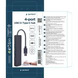 Gembird - 4-poorts USB 3.1 Gen 1 Type-C HUB - Zwart - USB-Hub