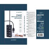 Gembird - USB 3.1 Gen 1 4-poorts Docking Station - Zwart - 4 USB-A Poorten