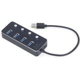 Gembird - USB 3.1 Gen 1 4-poorts Docking Station - Zwart - 4 USB-A Poorten