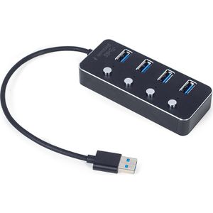 gembird USB 3.1 (Gen 1) betriebener 4-Port-Hub zwart.