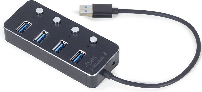 Gembird - USB 3.1 Gen 1 4-poorts Docking Station - Zwart - 4 USB-A Poorten