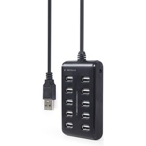 Gembird - UHB-U2P10P-01 - USB 2.0 HUB - Zwart - 10 Poorten