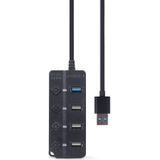 Gembird - 4-poorts USB Hub - Zwart - USB 3.1 - Compact Docking Station