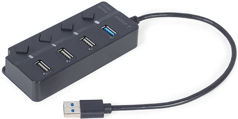 Gembird - 4-poorts USB Hub - Zwart - USB 3.1 - Compact Docking Station