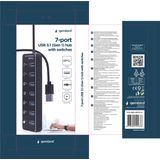 Gembird - 7-poorts USB 3.1 Gen 1 HUB - Zwart - USB-C - Docking Station