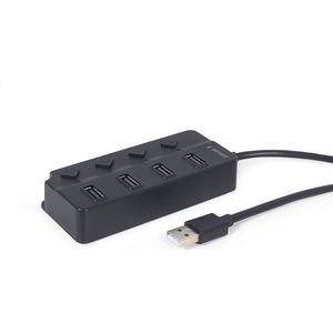 Gembird - USB 2.0 Hub - 4 Poorten - Zwart - Gevoed