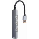 Gembird - 4-poorts USB-hub - Zilver - USB-C - 4 Havens