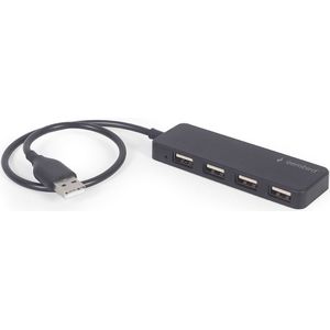Gembird 4 poorts USB 2.0 hub, 30 cm kabel, zwart