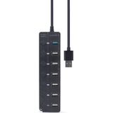 Gembird - 7-poorts USB Hub - Zwart - USB-C - Docking Station