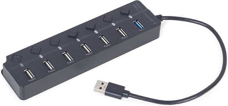 Gembird - 7-poorts USB Hub - Zwart - USB-C - Docking Station