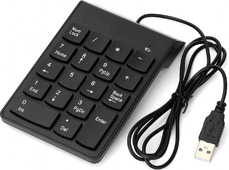 USB - Numeriek Toetsenbord - Zwart - Compact - 18 Toetsen