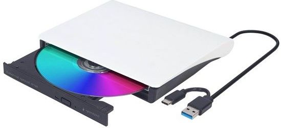 Gembird DVD-USB-03-BW, Schwarz, Weiß, Vorderseite, Horizontal, China, DVD±RW, USB Typ-C