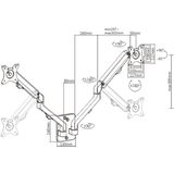 Gembird - Muurbeugel - Voor 2 Monitoren - Tot 27 Inch - Interactief