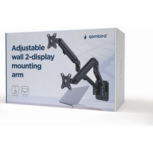Gembird - Muurbeugel - Voor 2 Monitoren - Tot 27 Inch - Interactief