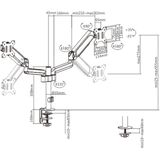 Dubbele Monitorarm - Zwenkbaar - Geschikt voor 17”-32” - Max. 9 kg