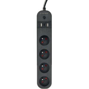 Slim Thuis - 4-voudige Slimme Stekkerdoos - Wit - Met USB Lader
