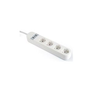 Gembird Smart Home stekker omlijsting 4Fach, m.USB-Charge wit