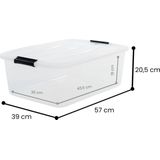 IRIS Topbox Opbergbox -30L - Kunststof - Transparant - Set van 3