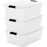IRIS Topbox Opbergbox -30L - Kunststof - Transparant - Set van 3