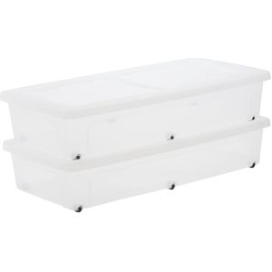 Cetomo Contenedor organizador de plástico con tapa y hebillas de cie