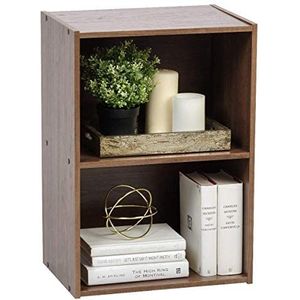 Iris Ohyama, Kledingkast met 3 planken / Houten bak met planken / Boekenkast / Bijzetkast, Modulair, Design, Kantoor, Woonkamer - Basic Storage Shelf - CX-2 - Bruin