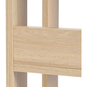 Boekenkast, 3-traps rek, 14 cm brede verstelbare planken, stabiel, industrieel, wasruimte, woonkamer, entree, slaapkamer, kantoor - Open Wood Rack OWR-200- lichtbruin