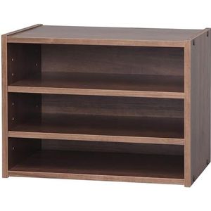 Iris Ohyama, 3-laagse plank / open kast / stapelbare houten kist / zijkasten / kast met planken, Design, Kantoor, woonkamer - Stack Box - STB-400T - Bruin