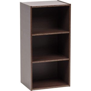 Iris Ohyama, Middelgrote boekenkast met 3 niveaus/houten boekenkast/kubusboekenkast/boekenkast/kast met planken, Design, Kantoor, woonkamer, hal - Module Shelf - MDB-3 - Bruin