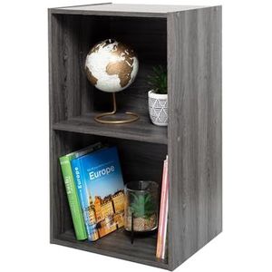 Iris Ohyama, kantoorplank/boekenkast/archiefkast/houten kast/kantoor basisplank, modern, modulair, kantoor, woonkamer, studeerkamer - Office Basic Rack - CX-2FN - Grijs Eiken