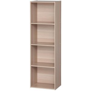 Iris Ohyama, kantoorplank/boekenkast/archiefkast/houten kast/kantoor basisplank, Modulair, kantoor, woonkamer, studeerkamer - Office Basic Rack - CX-4FN - LichtBruin