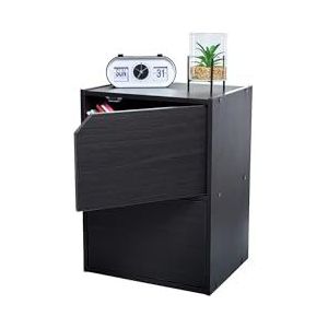 Movian, Wastafelonderkast / kast met deuren / kast met planken / boekenkast / 2 deuren kast design, modulair, kantoor, woonkamer - plankmodule - MDB-2D - eiken zwart