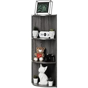 Iris Ohyama, Kast met planken / houten kast met planken / 3 niveaus hoekplank, Modulair, Design, kantoor, woonkamer, slaapkamer - Basic Storage Shelf - CX-3C - Grijs Eiken