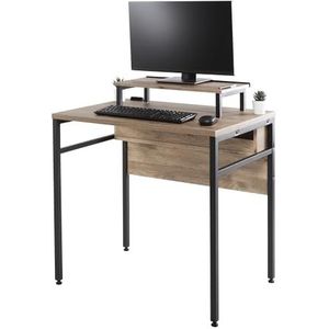 Iris Ohyama, Tafel-/bureau-/werkblad-/kantoor- en displaymeubilair, Eenvoudige montage, Ontwerp, Kantoor, woonkamer, studeerkamer - Desk With Monitor Stand - CDS-800M - AsBruin