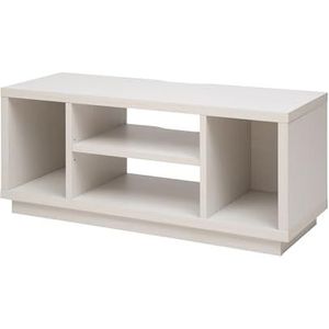 Iris Ohyama, TV meubel met open planken / TV meubel voor 43 inch TV, Massief hout, Kantoor, Woonkamer - TV Cabinet Standard - OTS-100S - Witte eik