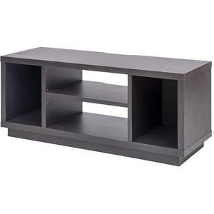 Iris Ohyama, TV meubel met open planken / TV meubel voor 43 inch TV, Massief hout, Kantoor, Woonkamer - TV Cabinet Standard - OTS-100S - Zwart Eiken