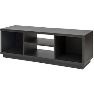 Iris Ohyama, TV meubel met open planken / TV meubel voor 55 inch TV, Massief hout, Kantoor, Woonkamer - TV Cabinet Standard - OTS-125S - Zwart Eiken